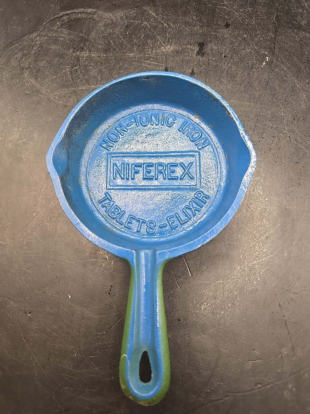 Medical Solicitation Sample Cast Iron Vintage Niferex Tablets Elixir Mini 3.75″