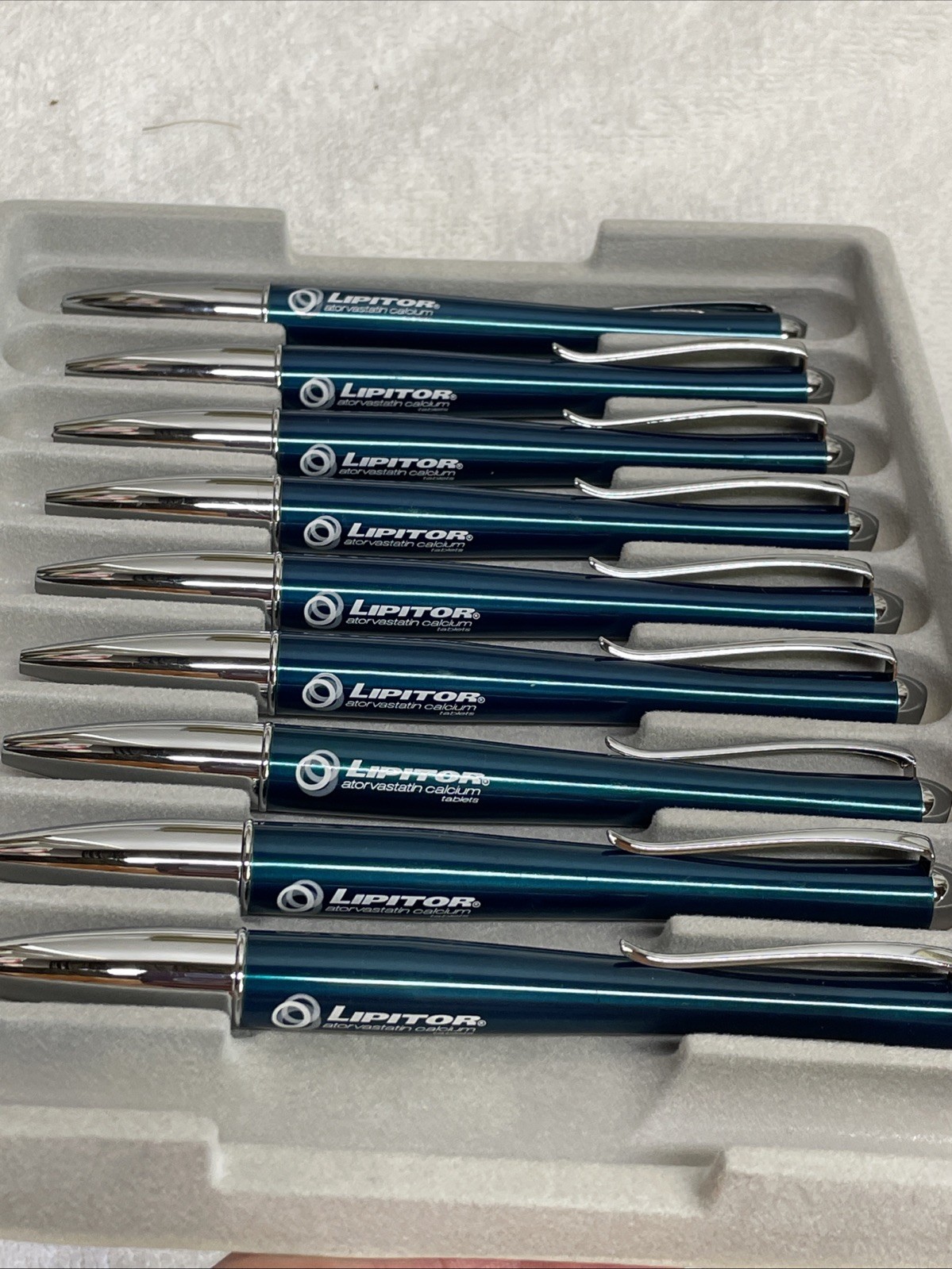 Lipitor Drug Rep Pens Pharma Heavyweight Metal Promo Tested Works Lot of 9