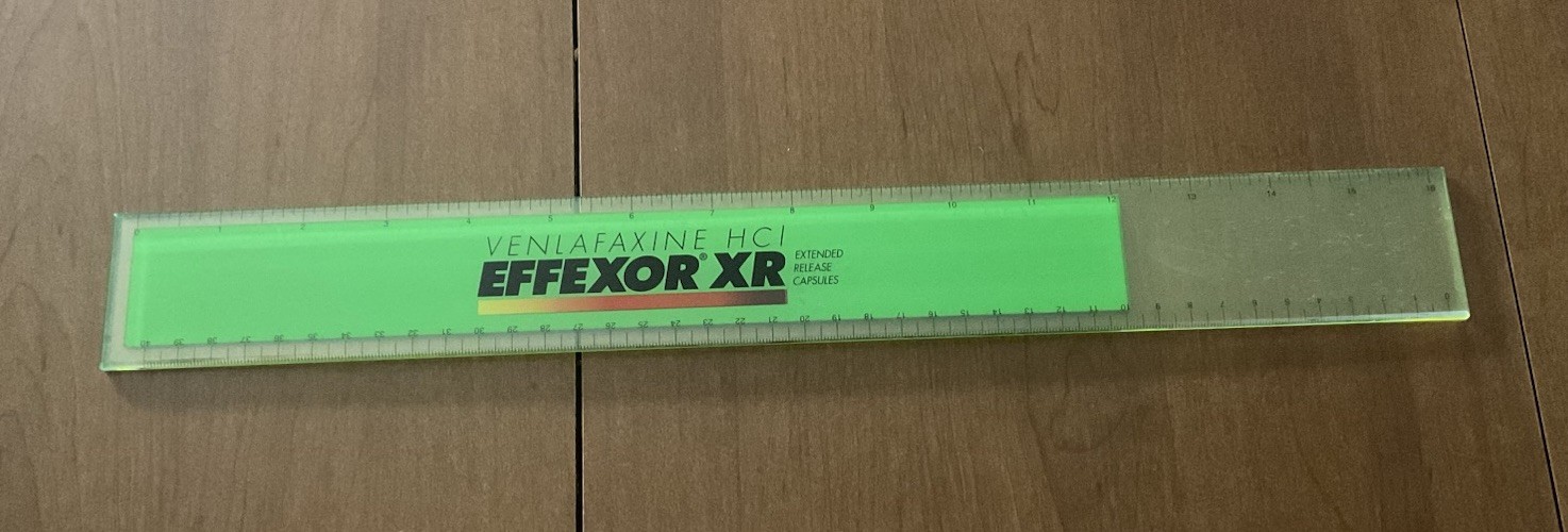 Effexor XR Branded Ruler Drug Rep Pharma Promo Advertising Vintage 16 Inch