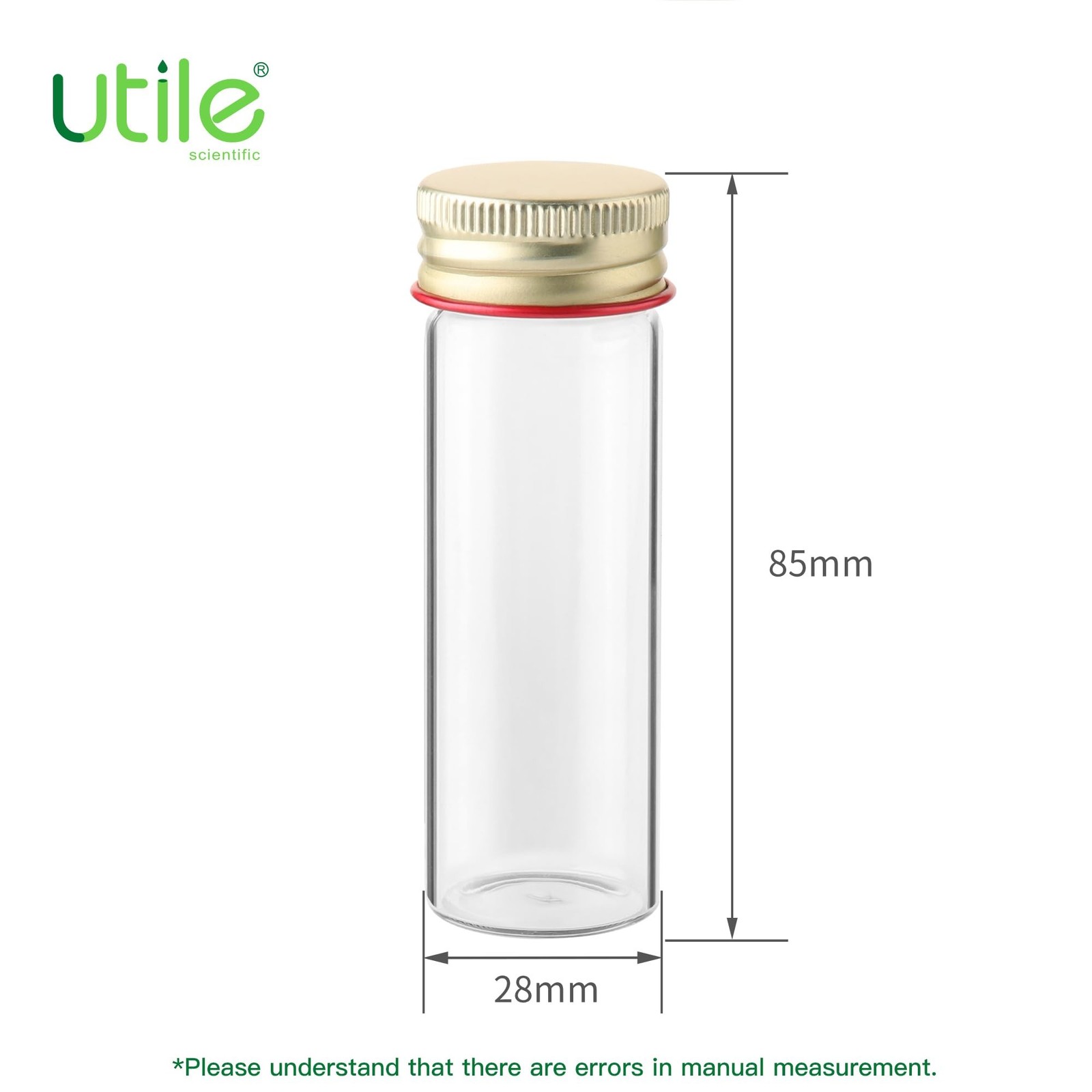 Utile 20pcs Glass Test Tubes, Medium Borosilicate Glass Material, 25ml Test T…