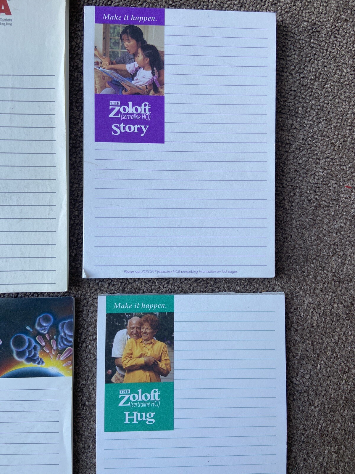 Note Pad Lot Pharmaceutical Drug Rep Collectible Promo Zoloft Cardura Cefobid
