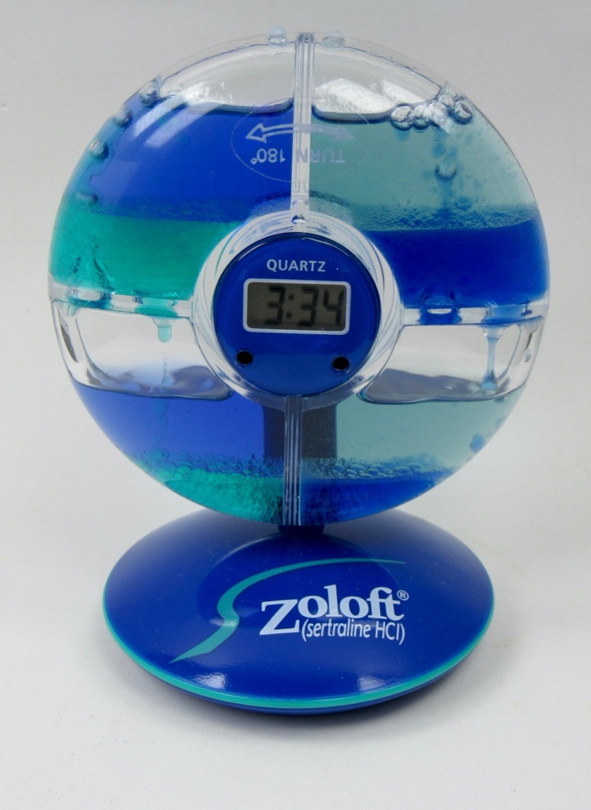 Zoloft Blue Water Digital Desk Color Clock Drug Rep Pharmaceutical Promo RARE