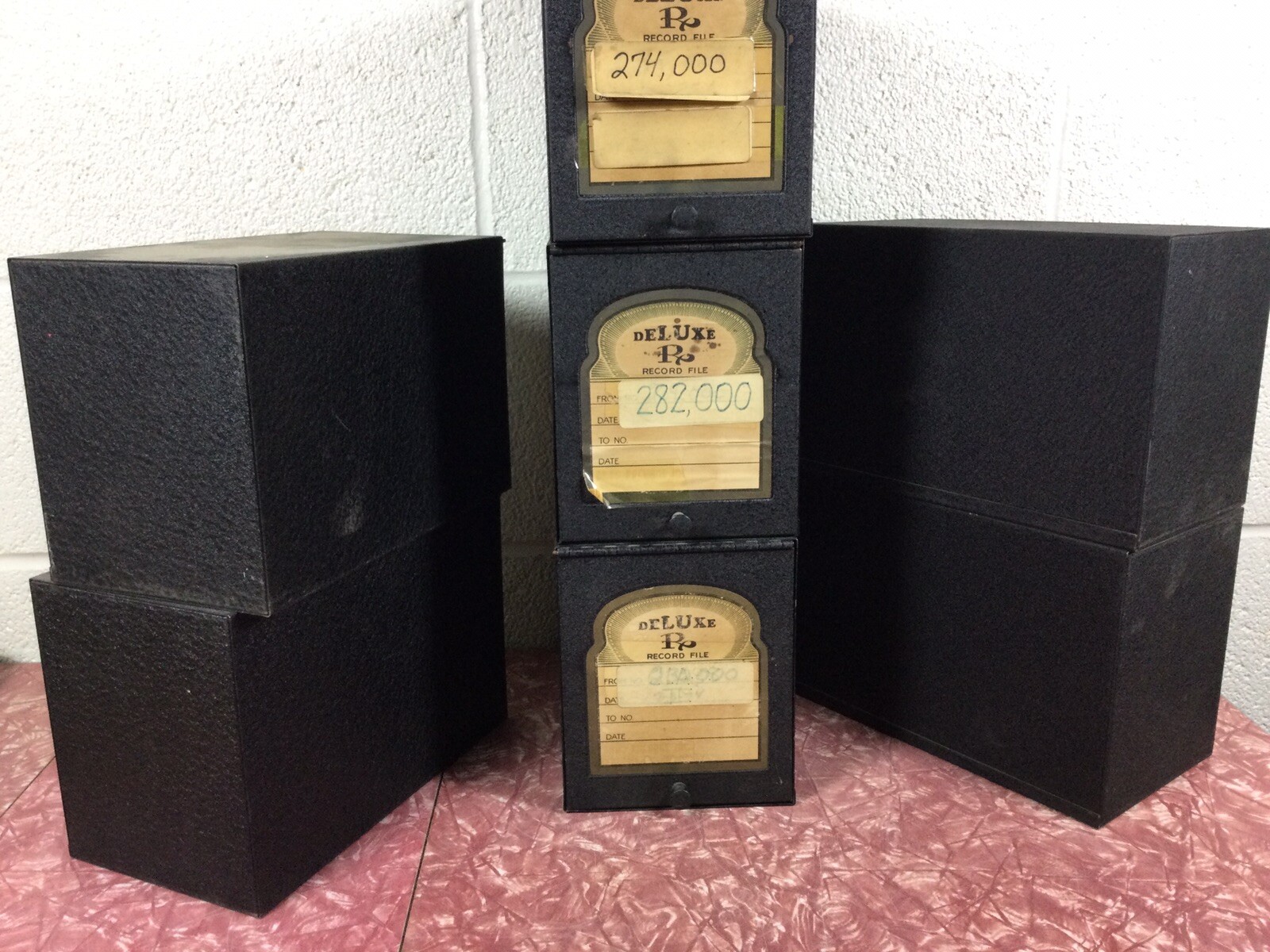 7 Vintage Pharmacy Deluxe Prescription Record File Box Metal 1980’s RX