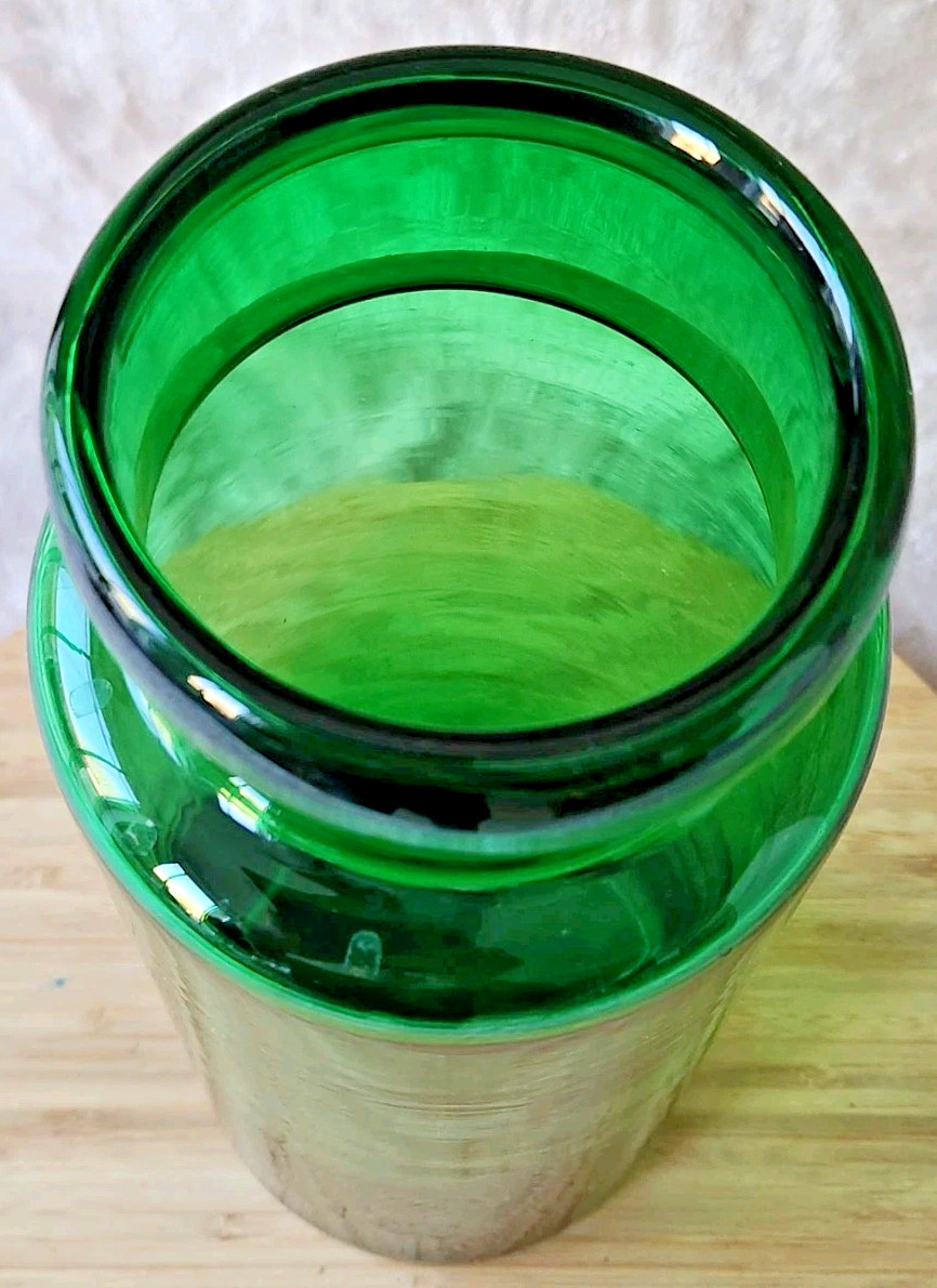 Vintage Large Glass Pharmacy Jar 3 Liters Green Color Ref No 2 Collection