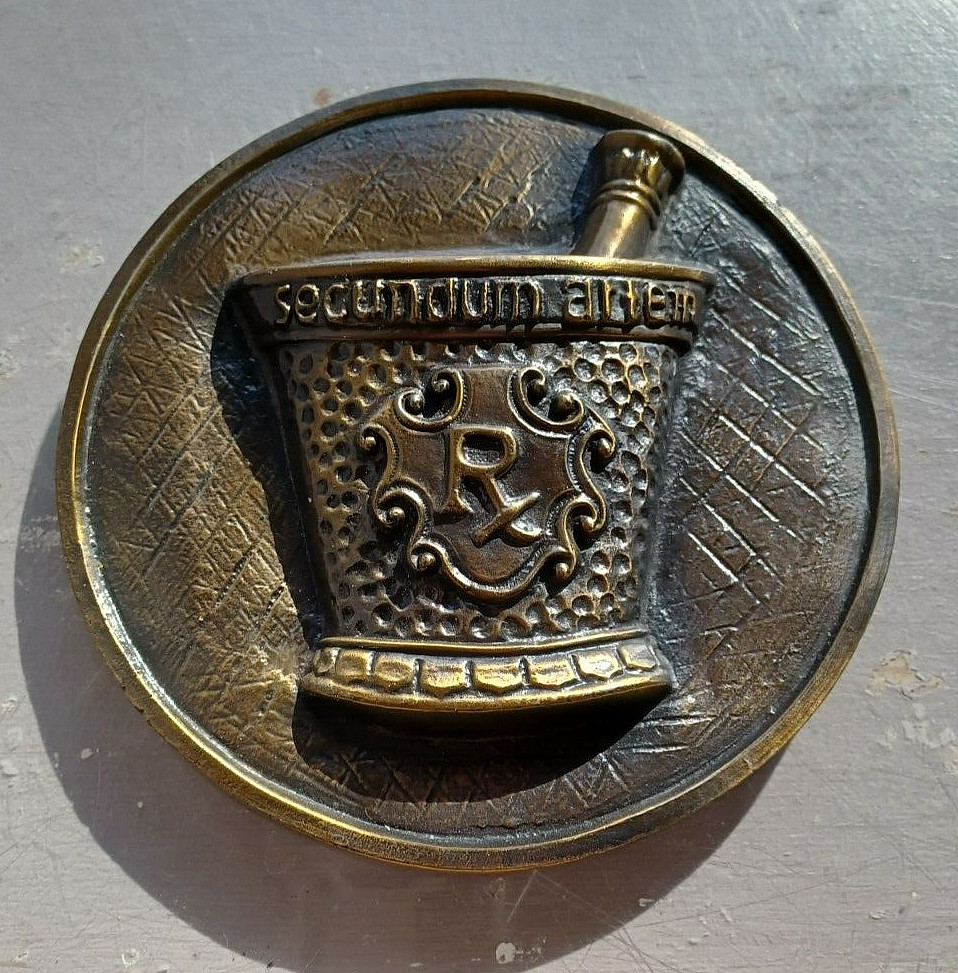 Vintage Pharmacy Pharmaceutical Display Chlor-Trimeton 1977 Brass 3D Wall Plaque