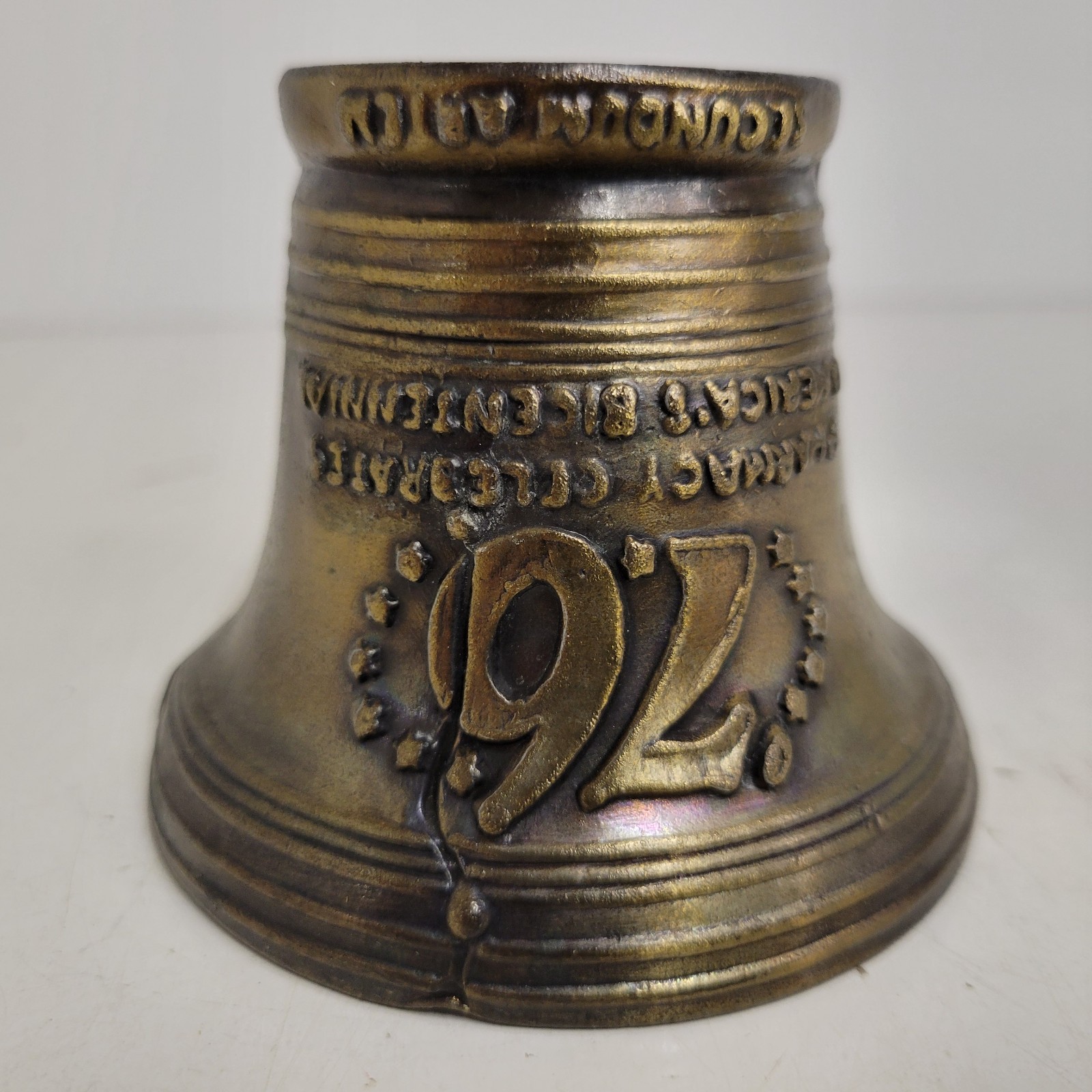 VTG Brass Bicentennial Mortar & Pestle 1976 Pharmacy Apothecary Liberty Bell