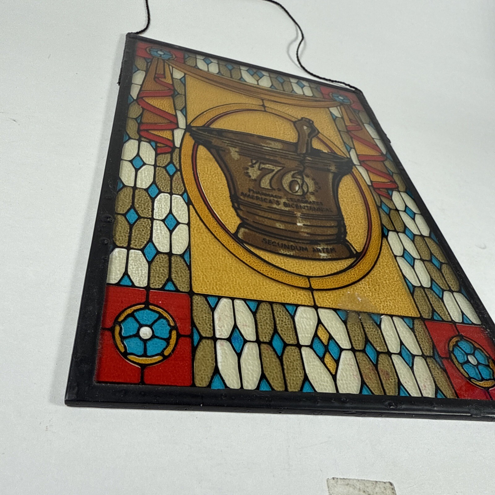 SECUNDUM ARTEM ’76, PHARMACY CELEBRATES AMERICA’S BICENTENNIAL STAINED GLASS