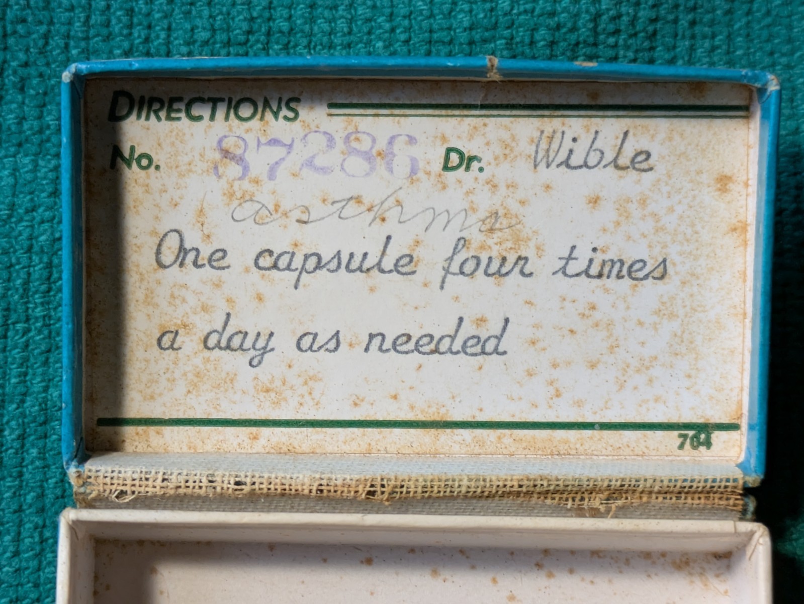 Vintage Donner Bros Pharmacy Prescription Drug Pill Box Sebewaing Mich. Dr Wible