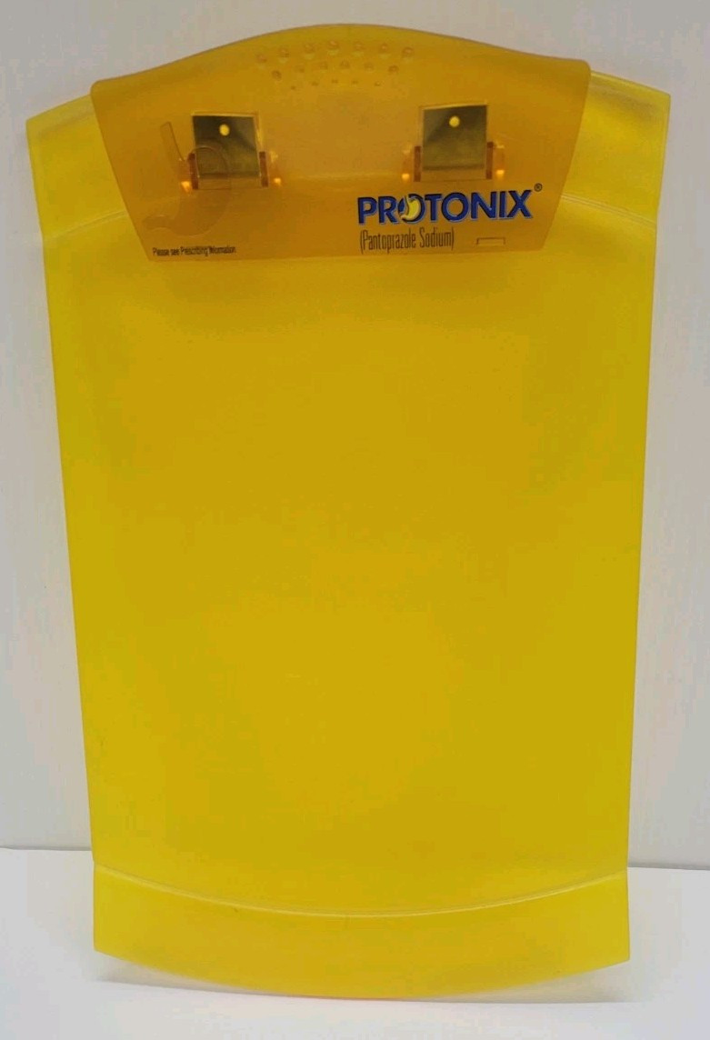 Clear Yellow Plastic Protonix Medical Pharmacy Prescription Clip Board