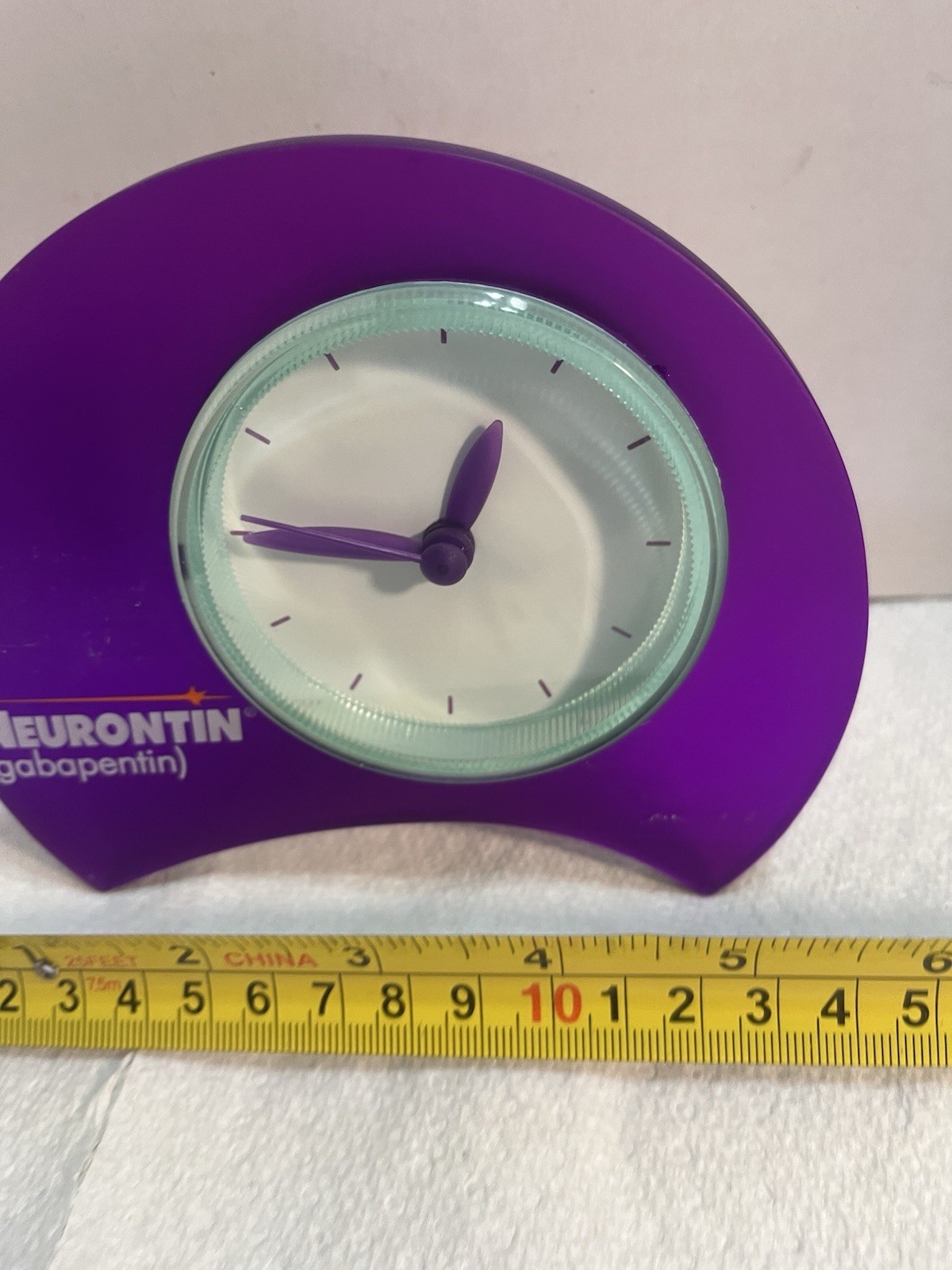 Drug Pharma Neurontin Space Age Purple Promo Desk Clock Tested Working 2835