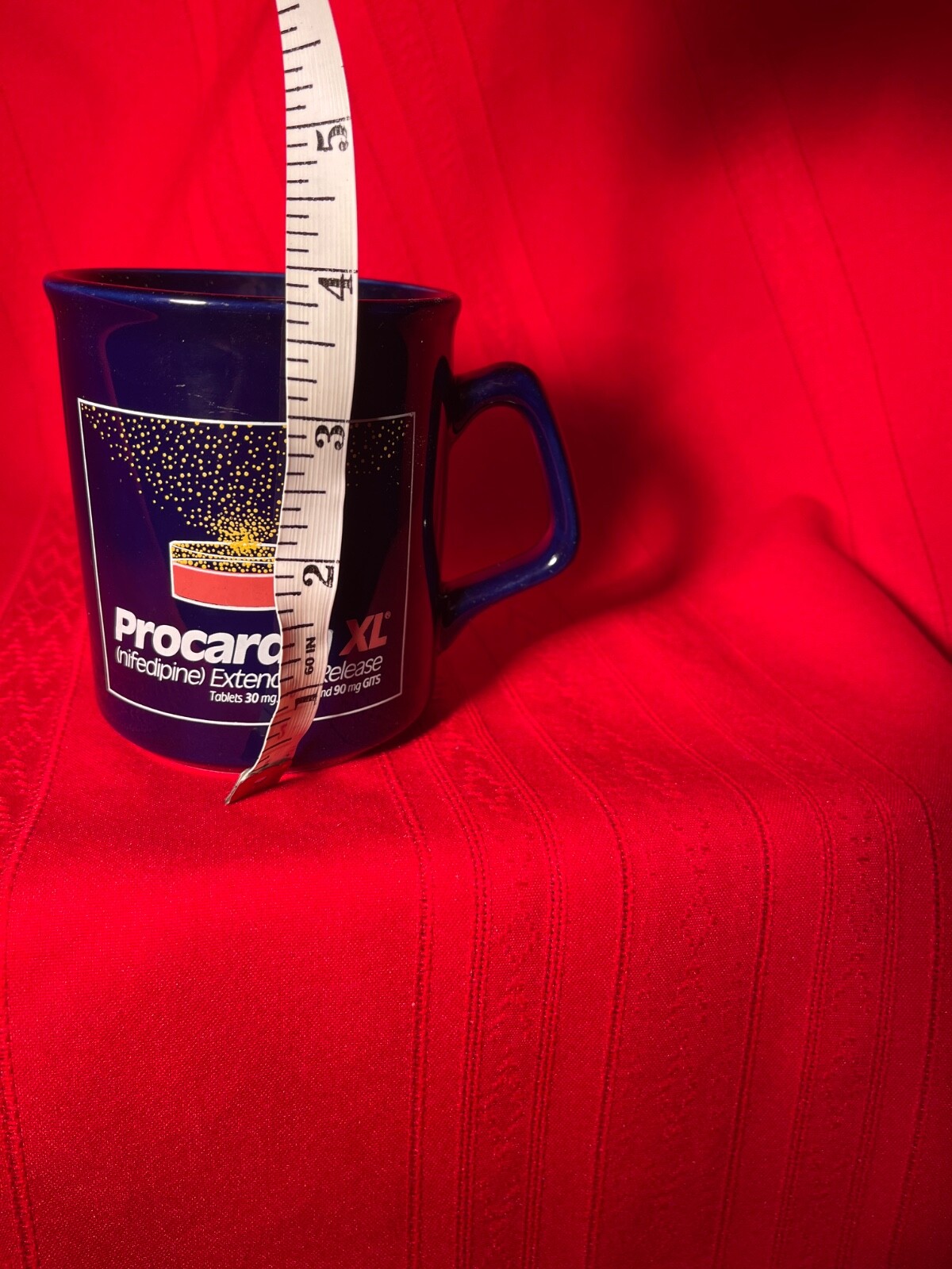 Procardia XL Pfizer Labs Blue Ceramic Coffee Mug Pharmaceutical Drug Swag Cup