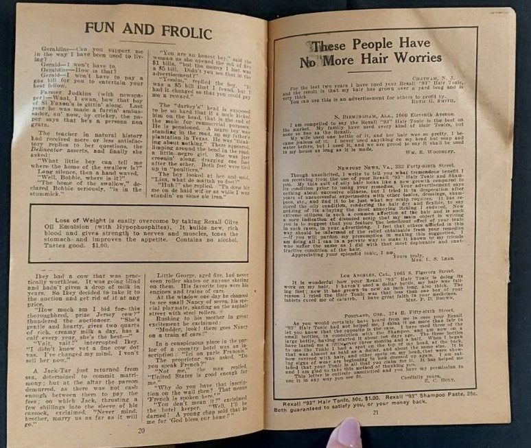 Old Rexall Medicine Family Year Book Vol 1 No 1 Red Cross Drug Co Glenwood Iowa