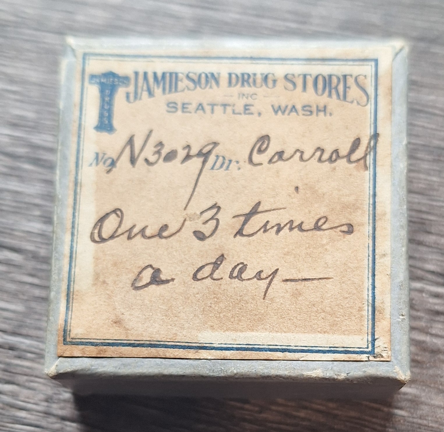 Vtg Pharmacy Prescription Drug Box Jamieson Drug Seattle Washington