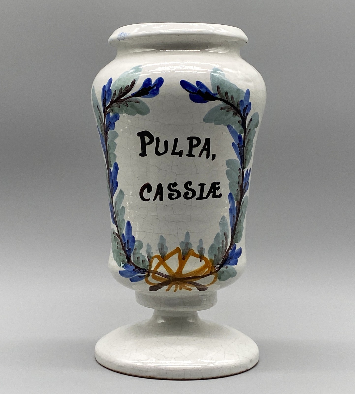 Apothecary Pharmacy Albarello Drug Jar Large Pair Antique Italian Delft Faience