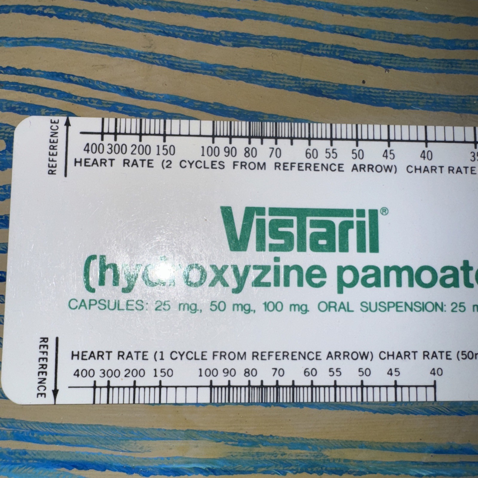 VTG White Ruler Pfizer Laboratories Promotional VISTARIL (Hydroxyzine)