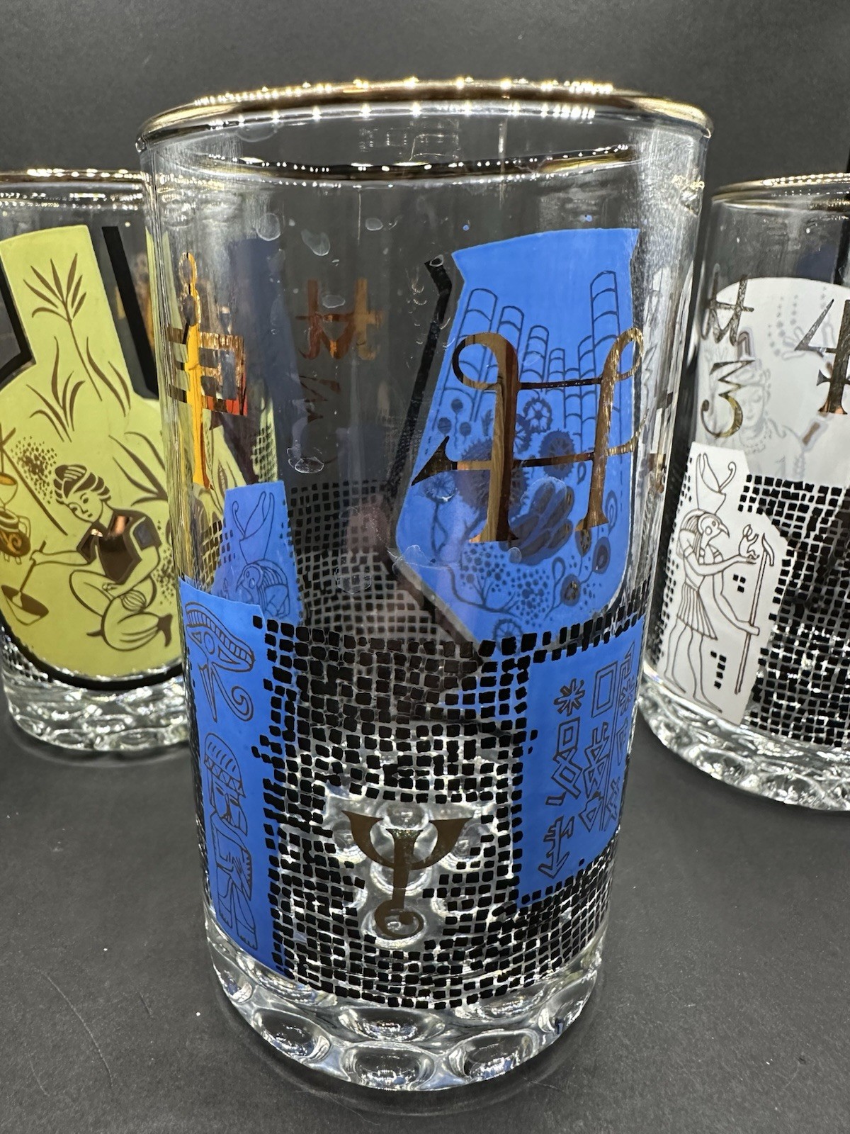 Vintage MCM Roerig Pfizer Pharmaceutical Glasses ‘s Set Of 5