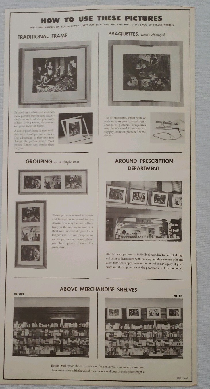 Vintage 1951 Set of 6 Parke Davis A History Of Pharmacy In Pictures Lithographs