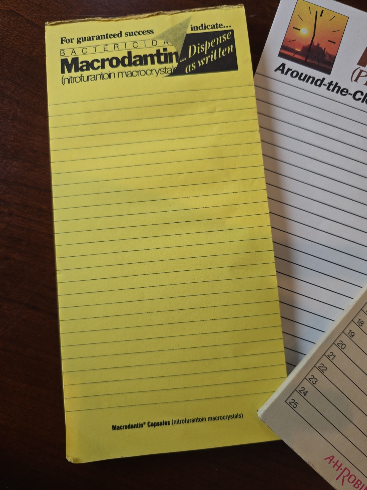 Pharmaceutical Advertising Lot Note Pads – Macrodantin Tenex Feldene Piroxicam