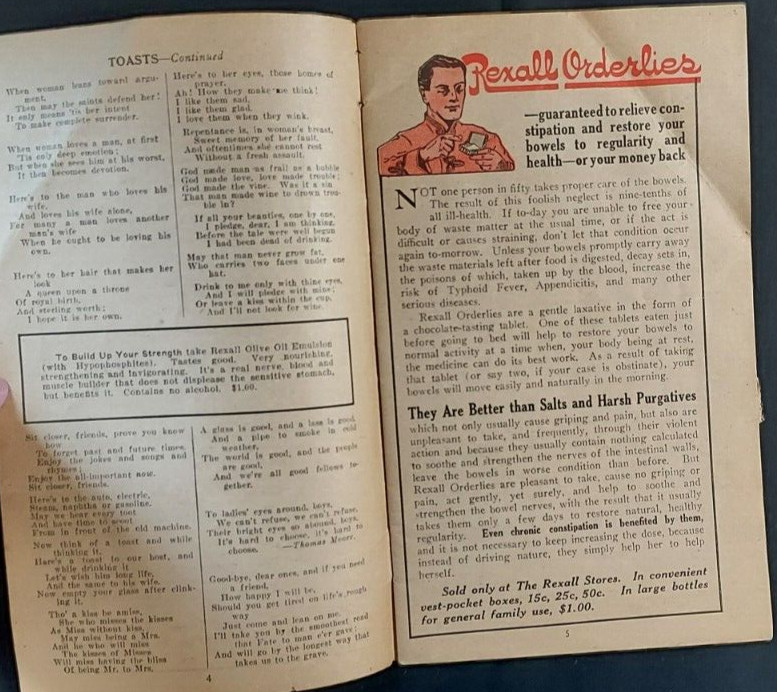 Old Rexall Medicine Family Year Book Vol 1 No 1 Red Cross Drug Co Glenwood Iowa