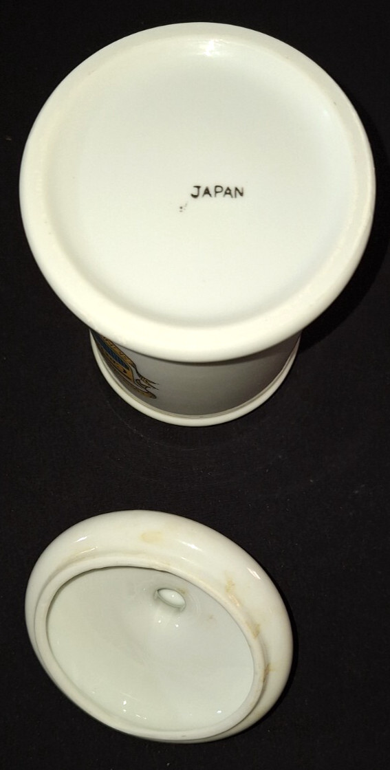 VTG RX APOTHECARY JAR MD CORICIDIN-D 6.5″ GOLD TRIM w/LATIN PHARMACY DRUG STORE