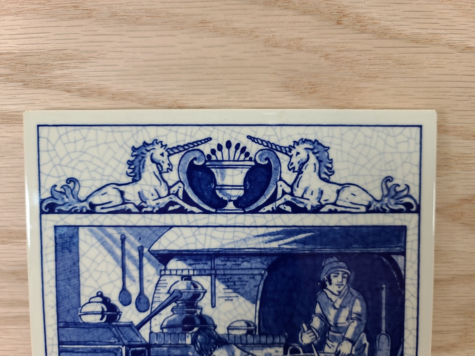 Delft Holland Handmade Pharmacist’s Labratory Tile Burroughs Wellcome Co. 1990