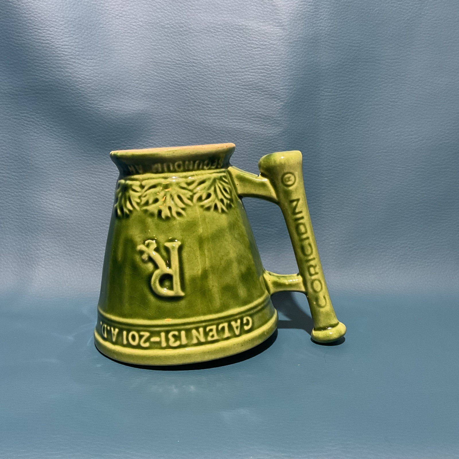 Vtg Coricidin RX Pharmacy Adv Mortar & Pestle Mug Schering McCoy Pottery