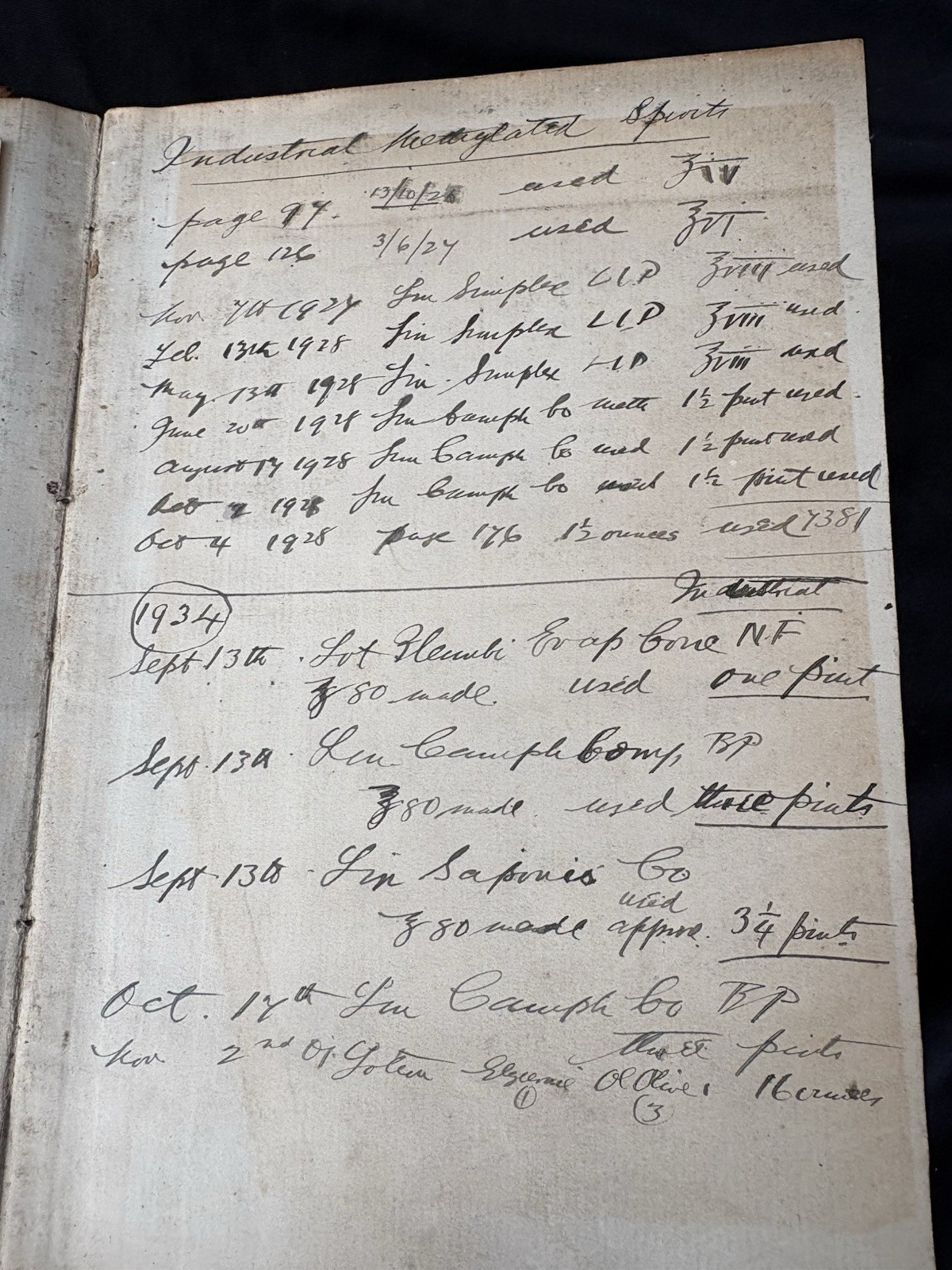 Handwritten Chemist Prescription Ledger Kennington Park London Pharmacy 1920