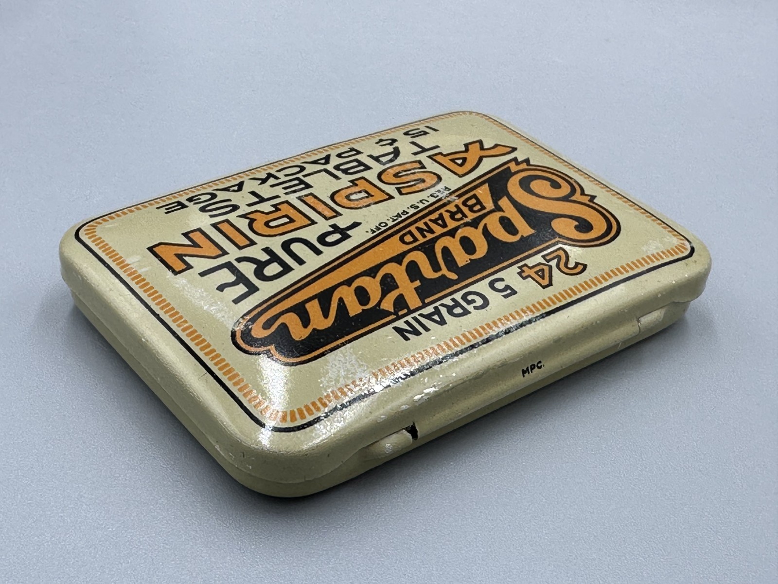 Vintage SPARTAN ASPIRIN Medical Drug TIN Advertising Petersburg VA