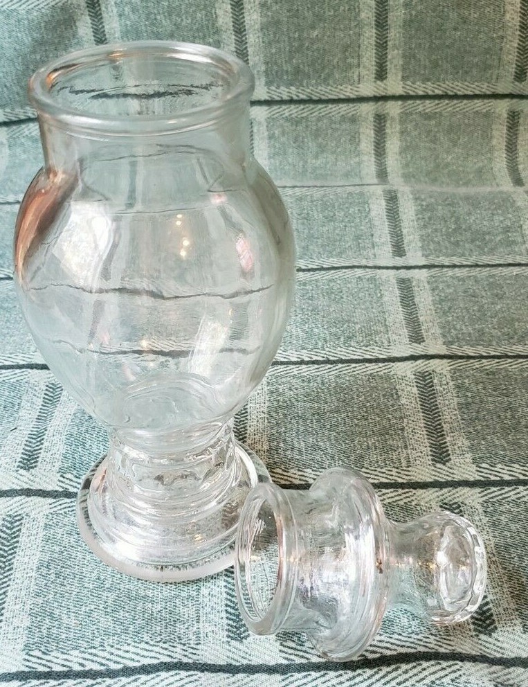 Vintage APOTHECARY Jar 8 1/4″ Tall Boho Shabby Rustic Cottage Core Farmhouse