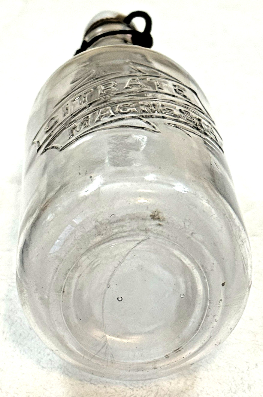 1900-20’s Citrate Magnesia-Saline Laxative-10 oz-Medicine-Clear Glass Bottle