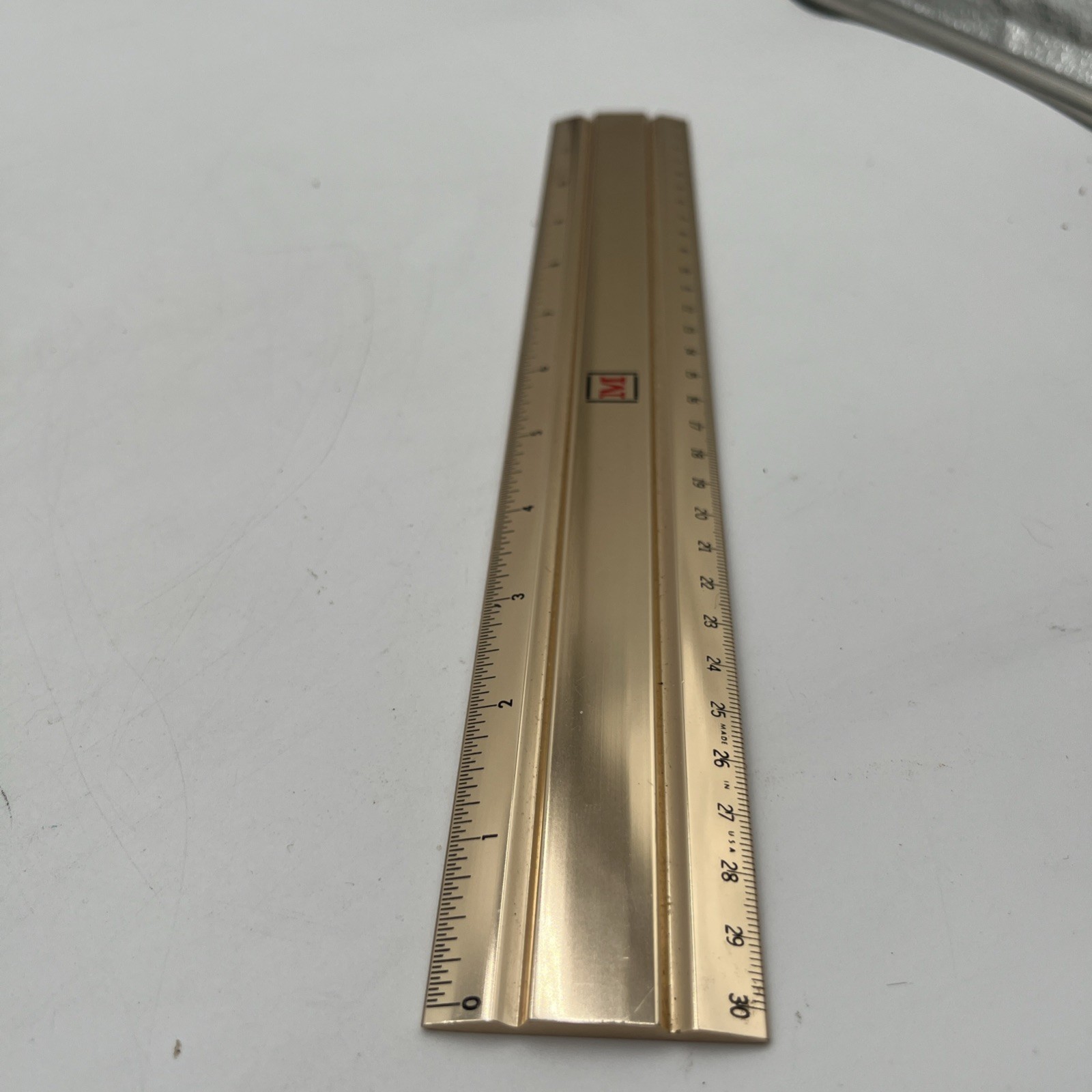 Vintage Marion Pharmaceutical Company Brass 12” Ruler Drug Industry Collectible