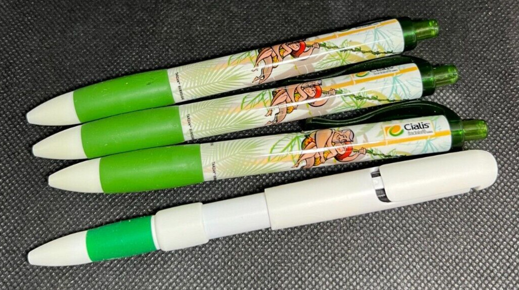 LOT of 4 CIALIS Medical Drug Rep Pharmaceutical Pens Collectible Advertising