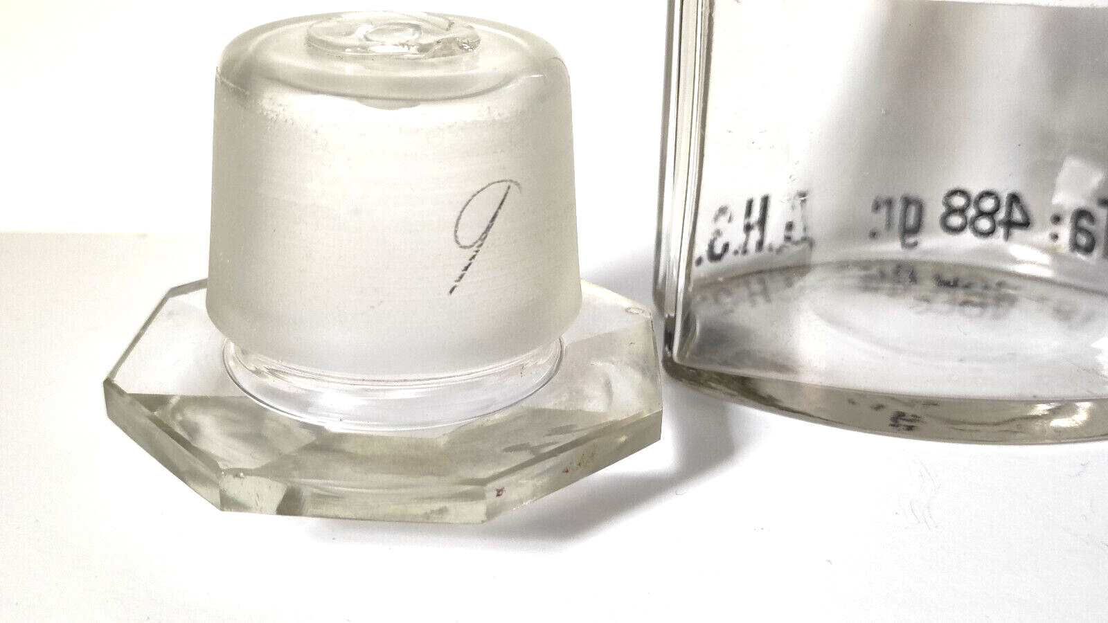 Vintage Crystal Apothecary Pharmacy Clear Jar 800 ml RAD. LIQUIR. PULV.