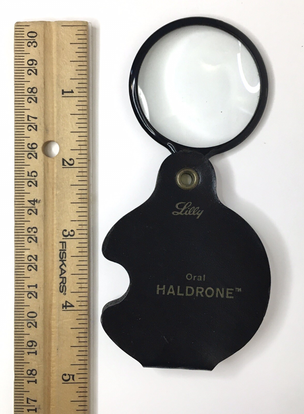 LILLY Cordran Haldrone Vintage Magnifying Glass Promotional Pharmacy