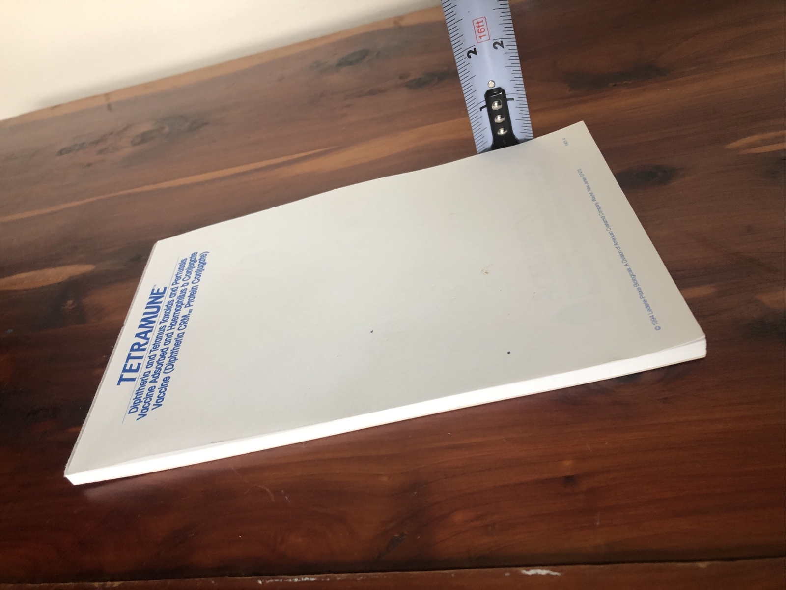 Pharmaceutical Notepad Drug Rep Vaccines Tetramune Acel-Imune HibTITER 1994 Vtg