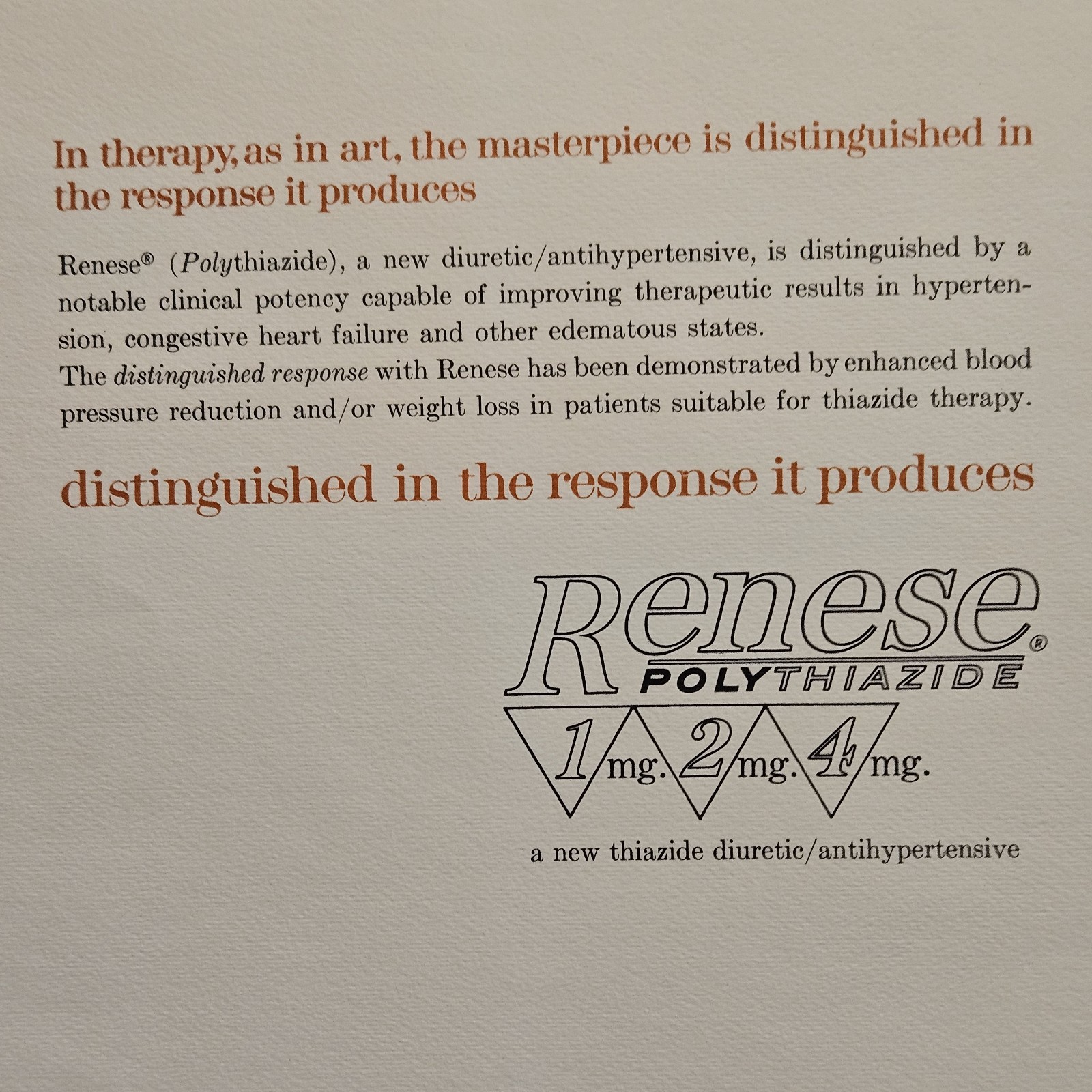 Vtge 1960s Medical Ephemera Renese Art With Letter Advertising Pfizer Vermeer