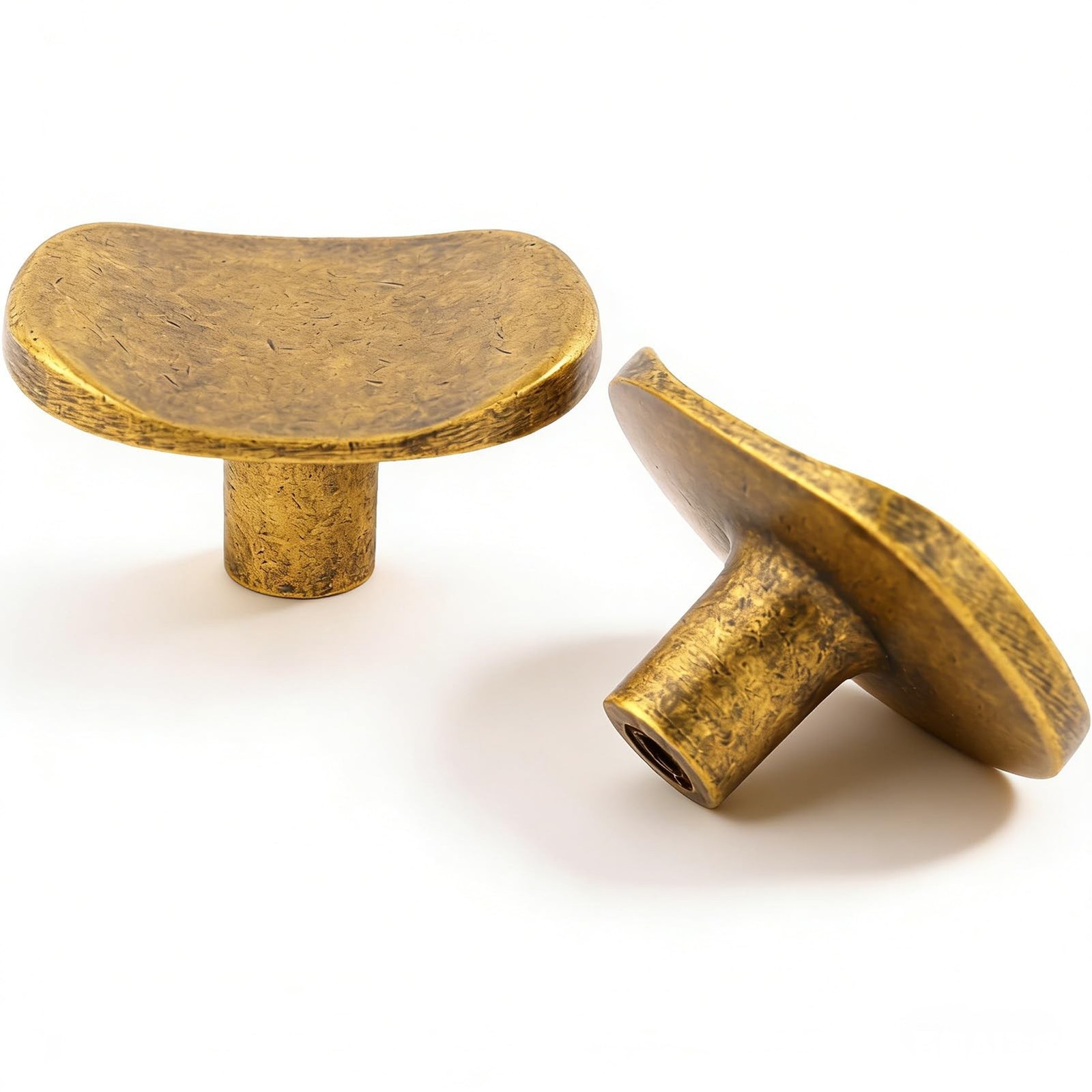 BOZWELL Antique Brass Kitchen Cabinet Knobs Solid Heavy-Duty,Vintage Brass Ca…