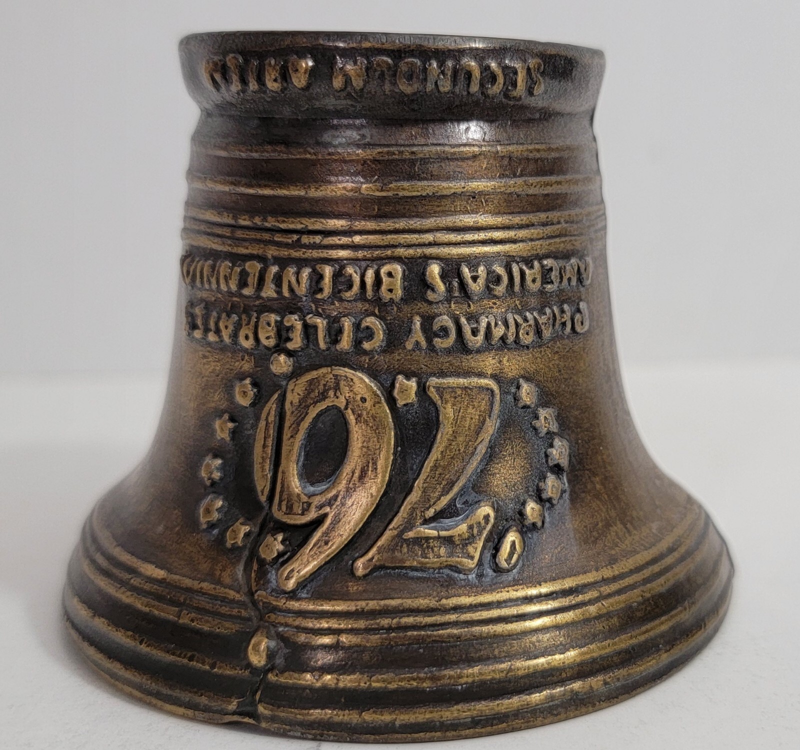 Vintage Pharmacy Rx Mortar Only Bicentennial 1976 Celebration Liberty Bell Heavy