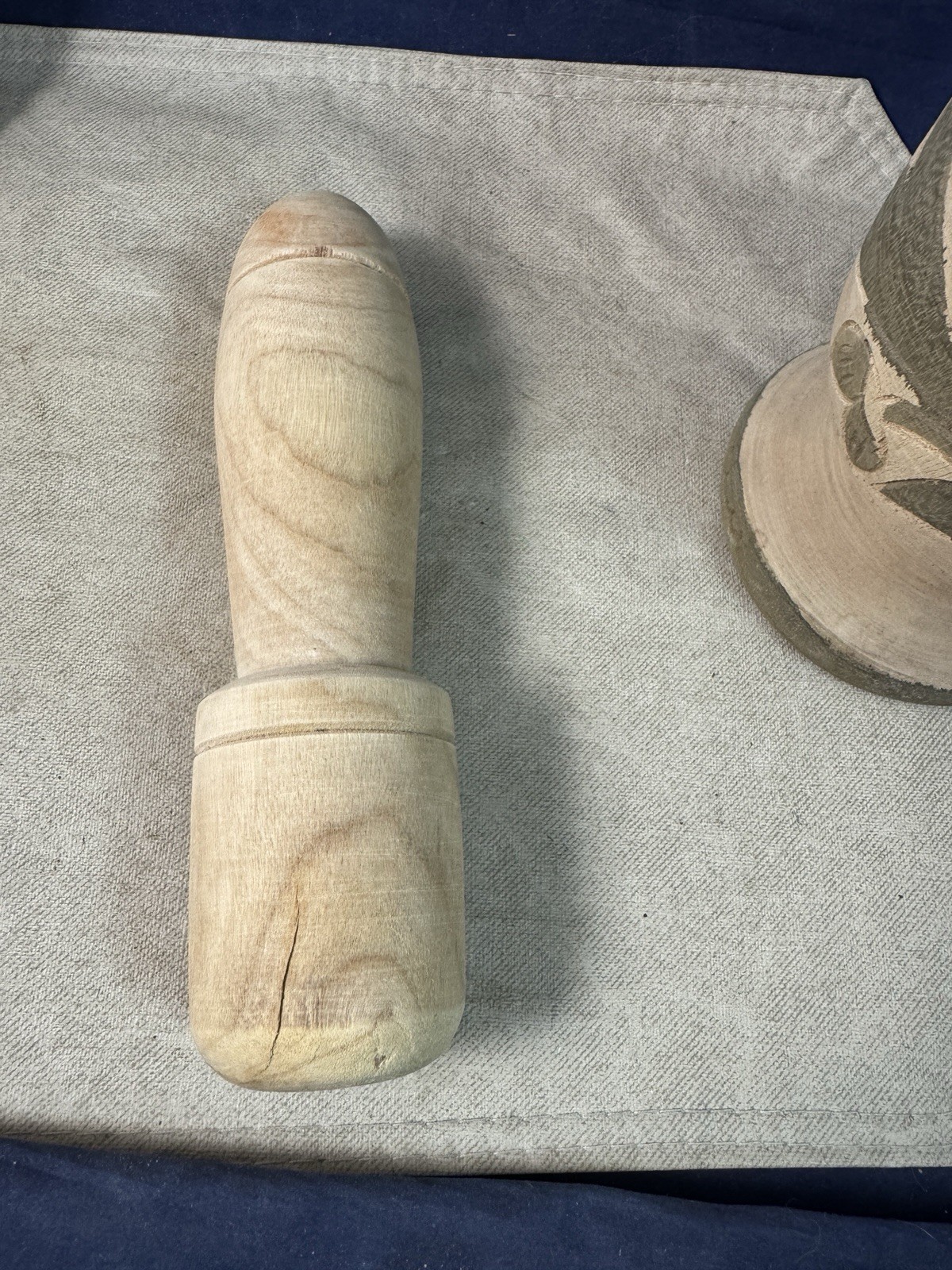 Hand Carved/Painted Wood Mortar And Pestle Apothecary Grinder 6.5″ and 8” Tall