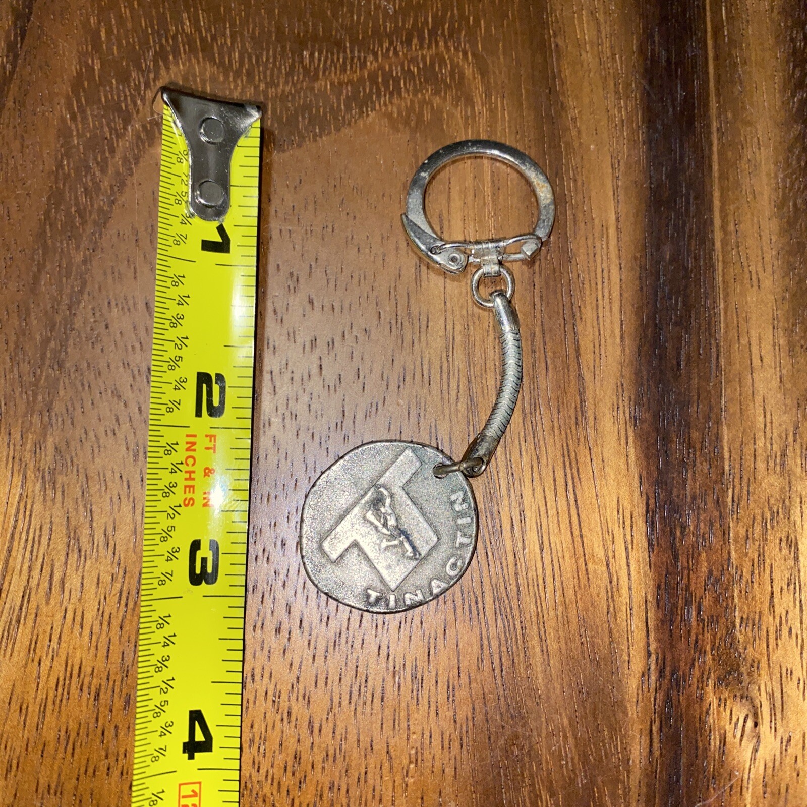 vintage TINACTIN pharmaceutical token ornate old coin metal