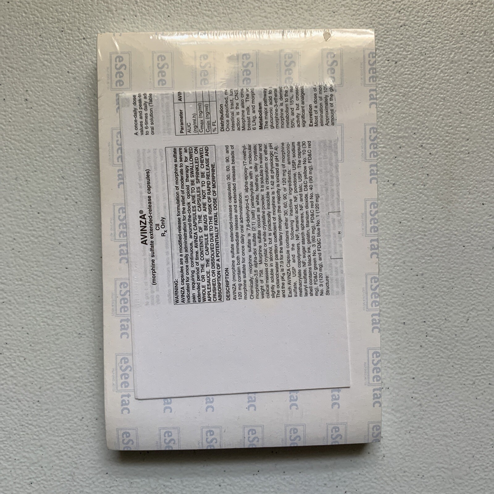 Avinza Capsule Pharmaceutical Rep Notepad Sealed 5 pack NEW Advertising