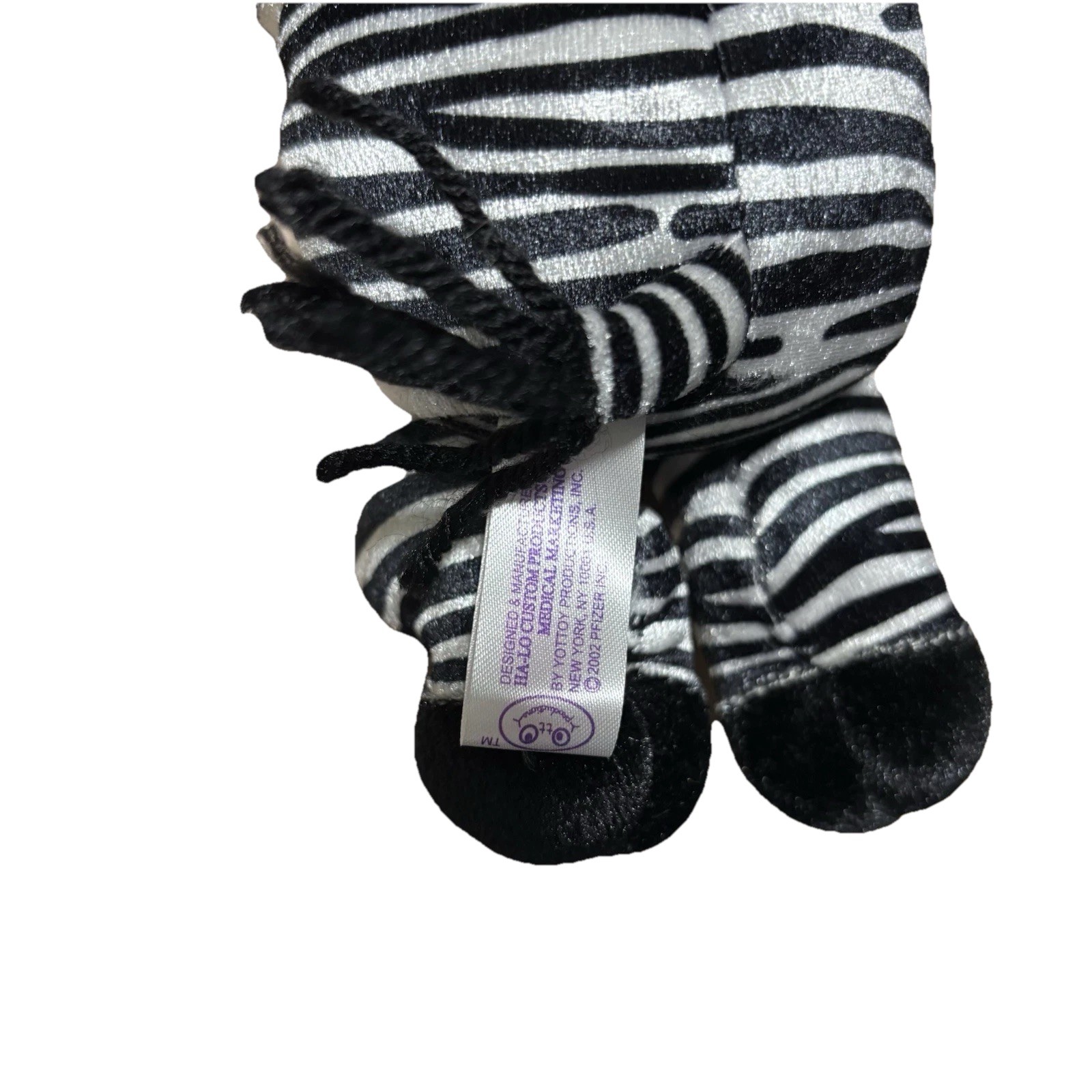 VTG Zebra Plush Advertising Drug Rep Pharma Stuffed Animal Zithro Pfizer 2002