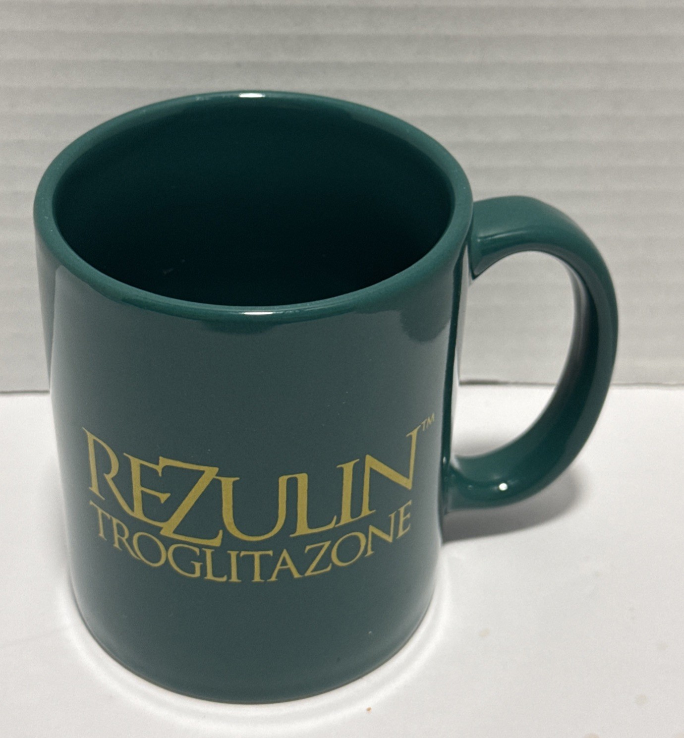 Rezulin Pharma Drug Advertising Coffee Cup Mug Green
