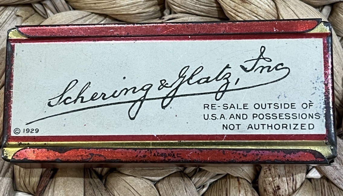 Antique Copyright 1929 Atophan Medicine Tin from Schering & Glatz New York