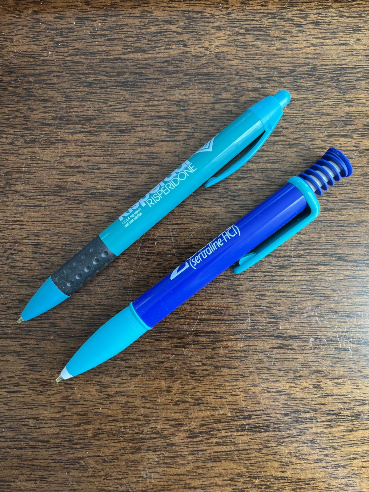 Lot of 2 Drug Rep ZOLOFT & RISPERDAL Collectible Pharmaceutical Pens Working