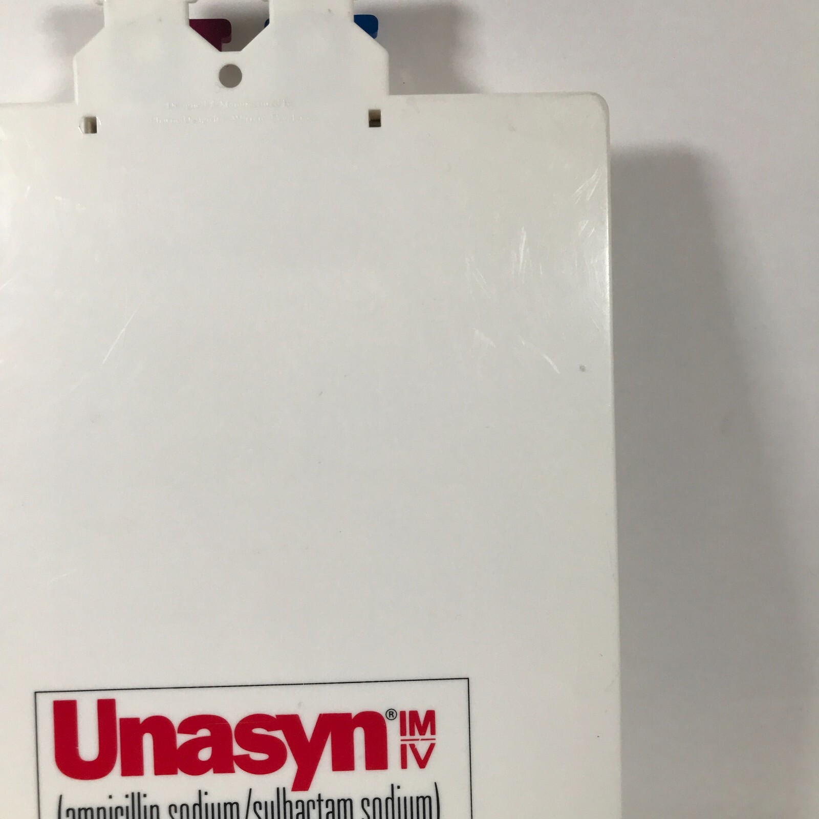 Unasyn IM/IV Ampicillin Sodium/Sulbactam Sodium White Plastic Clipboard 13.5″x9″