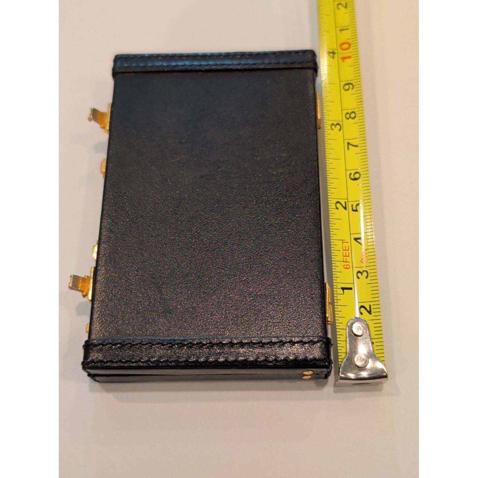 Vintage ZIAC Pharma Rep Miniature Briefcase Business Card Holder Black Gold Case