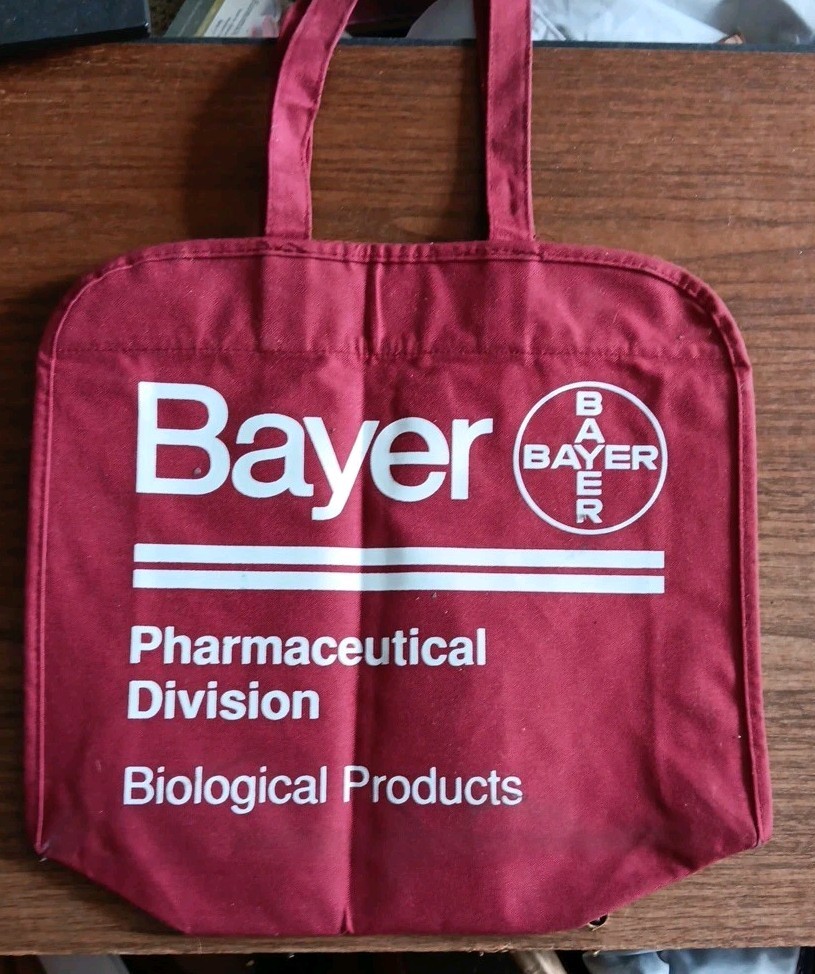 BAYER Drug Rep Tote Promo Bag PHARMACEUTICAL BIOLOGICAL Trasylol