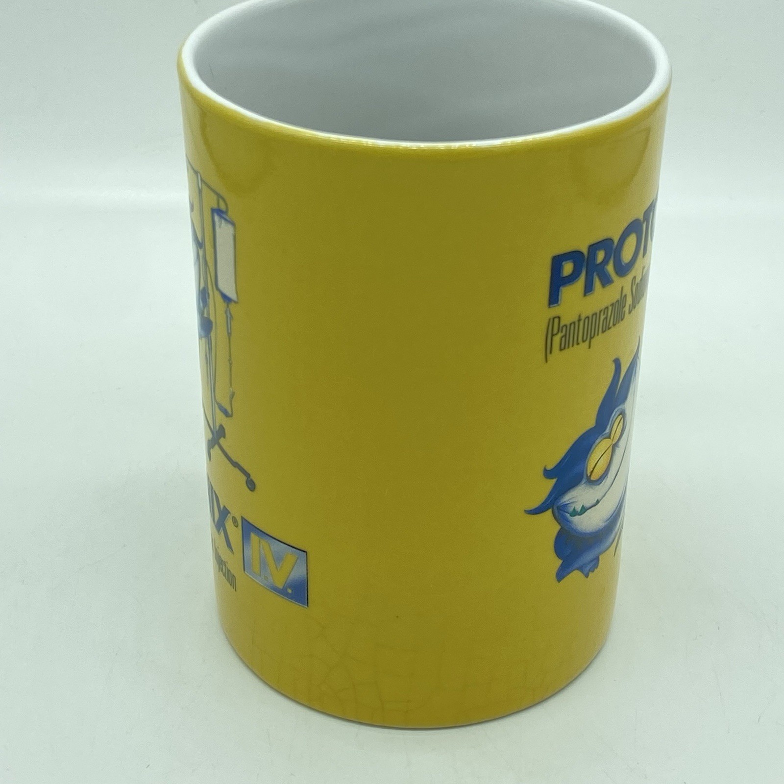 Protonix Pharmaceutical Promotional IV Medication Ceramic Yellow Coffee Mug