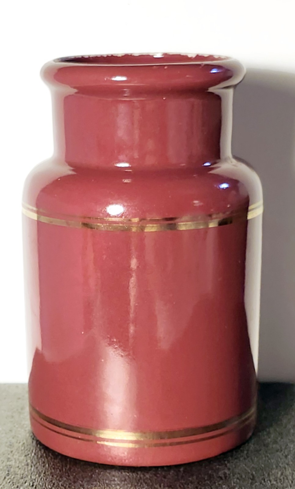 Vintage Pharmaceutical Advertisement Container “TRANDATE” – Glaxo- Burgundy Gold